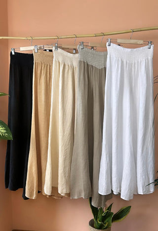 The Wide Leg Linen Palazzo Pants- Anicoletta's Boutique | Fashion Forward Luxury Women's Clothing