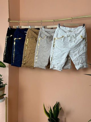 The Crinkle Short Italian Joggers- Anicoletta's Boutique | Fashion Forward Luxury Women's Clothing