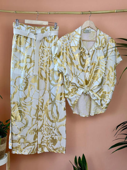 The Cruise Top & Pant Italian Set- Anicoletta's Boutique | Fashion Forward Luxury Women's Clothing