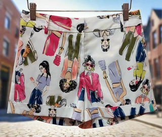 The OVI Fashion Print Shorts- Anicoletta's Boutique | Fashion Forward Luxury Women's Clothing