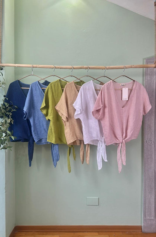 The Resort Tie Up Top- Anicoletta's Boutique | Fashion Forward Luxury Women's Clothing