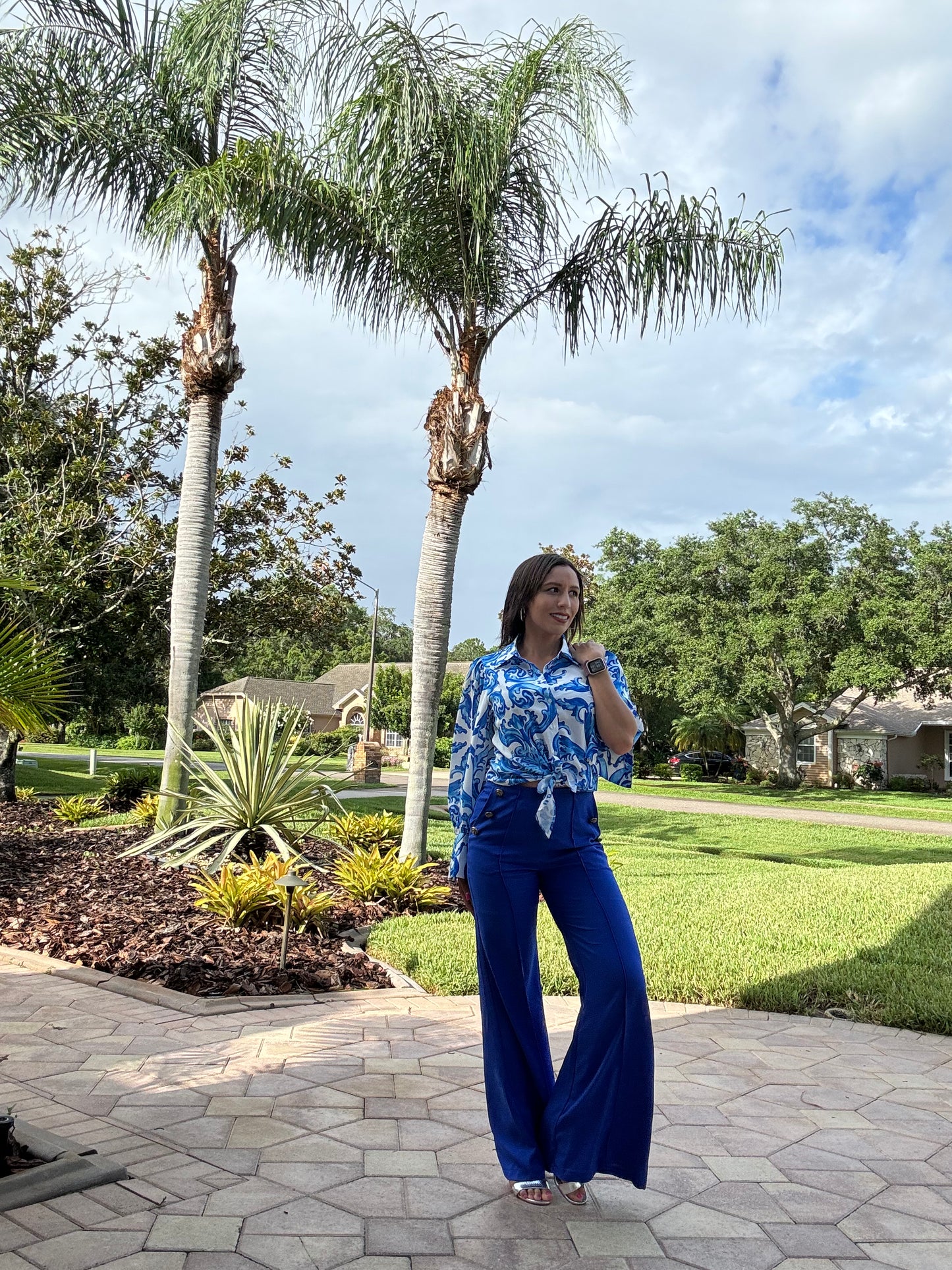 The CQ by CQ Double-Breasted Wide Leg Pants- Anicoletta's Boutique | Fashion Forward Luxury Women's Clothing