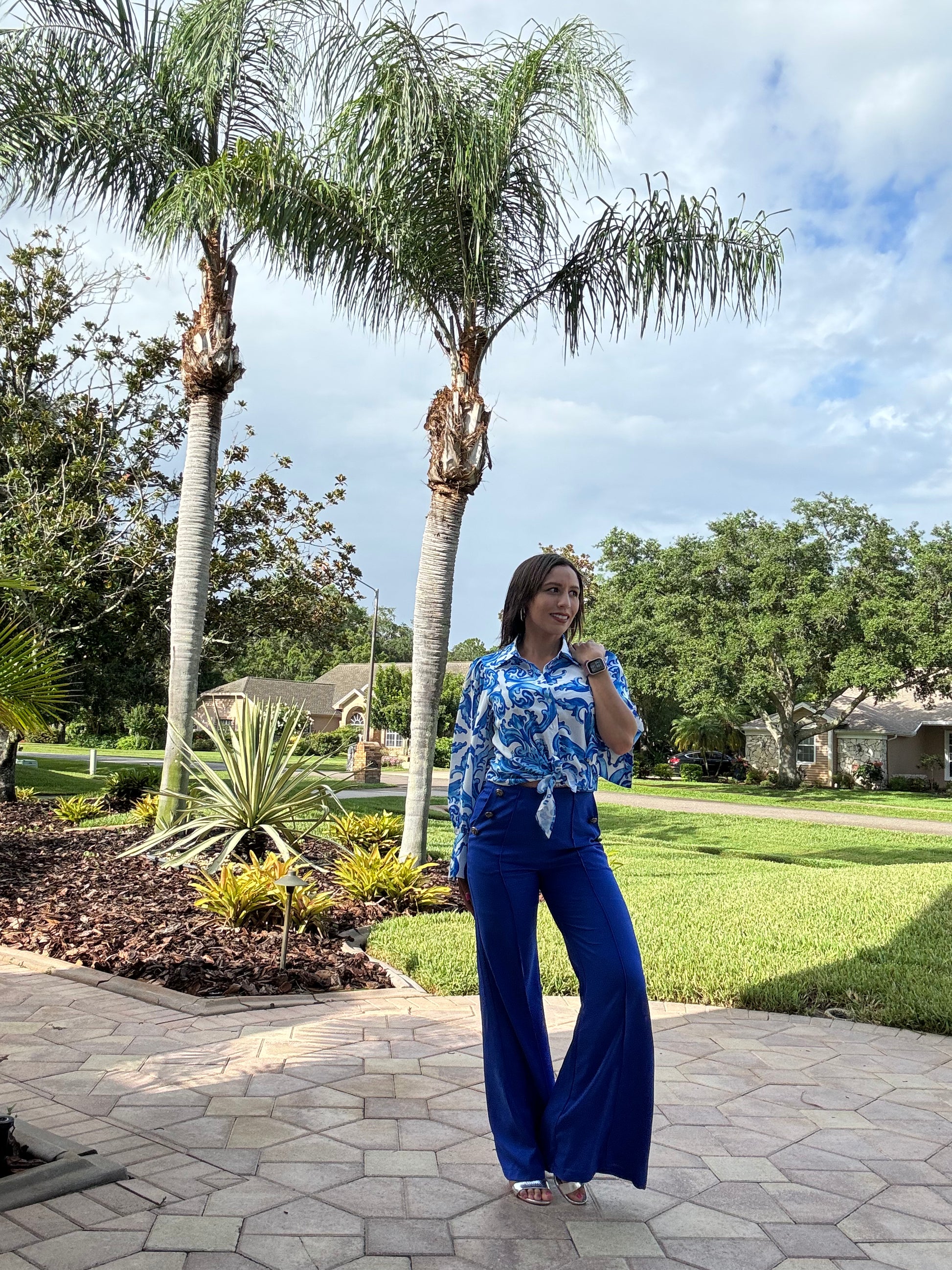 The CQ by CQ Double-Breasted Wide Leg Pants- Anicoletta's Boutique | Fashion Forward Luxury Women's Clothing