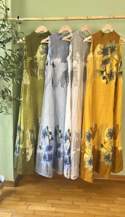 The Anicoletta's Linen Halter Dress- Anicoletta's Boutique | Fashion Forward Luxury Women's Clothing