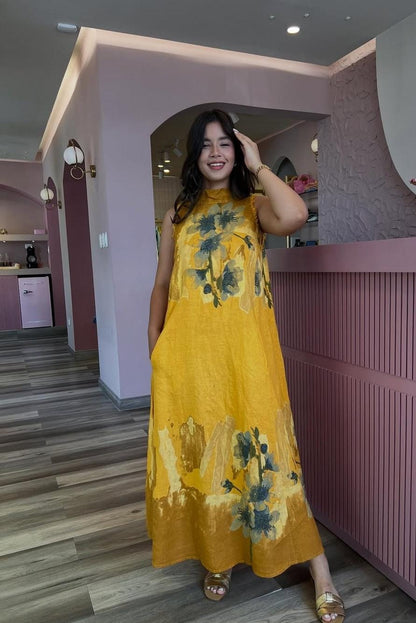 The Anicoletta's Linen Halter Dress- Anicoletta's Boutique | Fashion Forward Luxury Women's Clothing