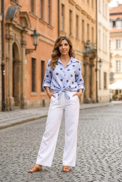 The Summer Polka Dot Tie Up Top