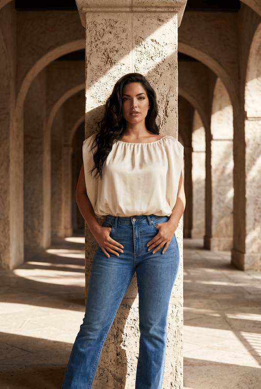 The Bubble Hem Italian Top- Anicoletta's Boutique | Fashion Forward Luxury Women's Clothing
