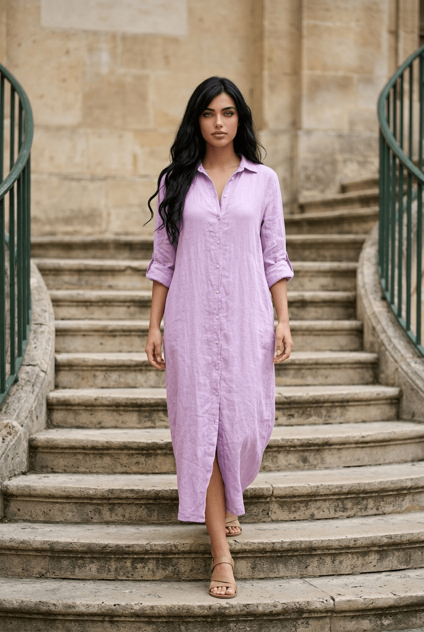 The Linen Button Down Dress- Anicoletta's Boutique | Fashion Forward Luxury Women's Clothing