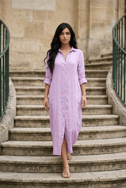 The Linen Button Down Dress- Anicoletta's Boutique | Fashion Forward Luxury Women's Clothing
