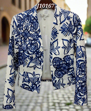 The OVI Damask Print Design Blazer- Anicoletta's Boutique | Fashion Forward Luxury Women's Clothing