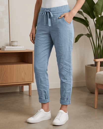 The Solid Crinkle Jogger- Anicoletta's Boutique | Fashion Forward Luxury Women's Clothing