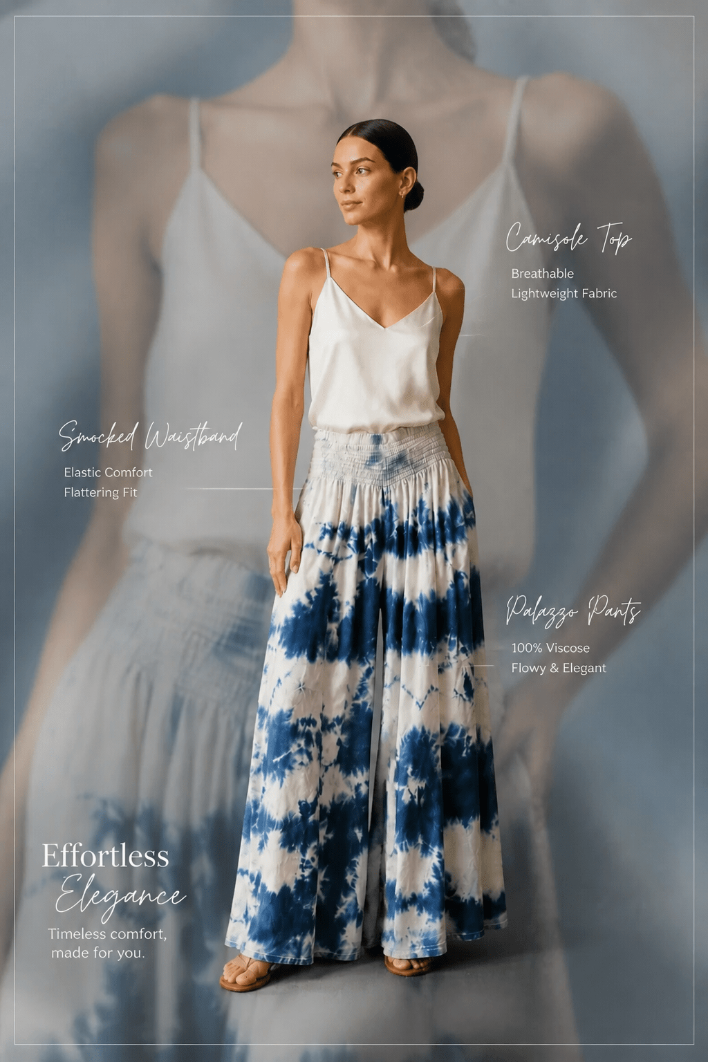 The Italian Tie-Dye Palazzo Pants- Anicoletta's Boutique | Fashion Forward Luxury Women's Clothing