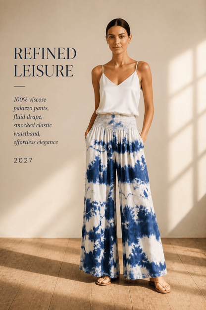 The Italian Tie-Dye Palazzo Pants- Anicoletta's Boutique | Fashion Forward Luxury Women's Clothing