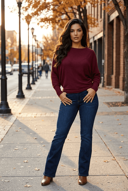 The Anicoletta’s Fall Sweater | Boat Neck Batwing Knit- Anicoletta's Boutique | Fashion Forward Luxury Women's Clothing