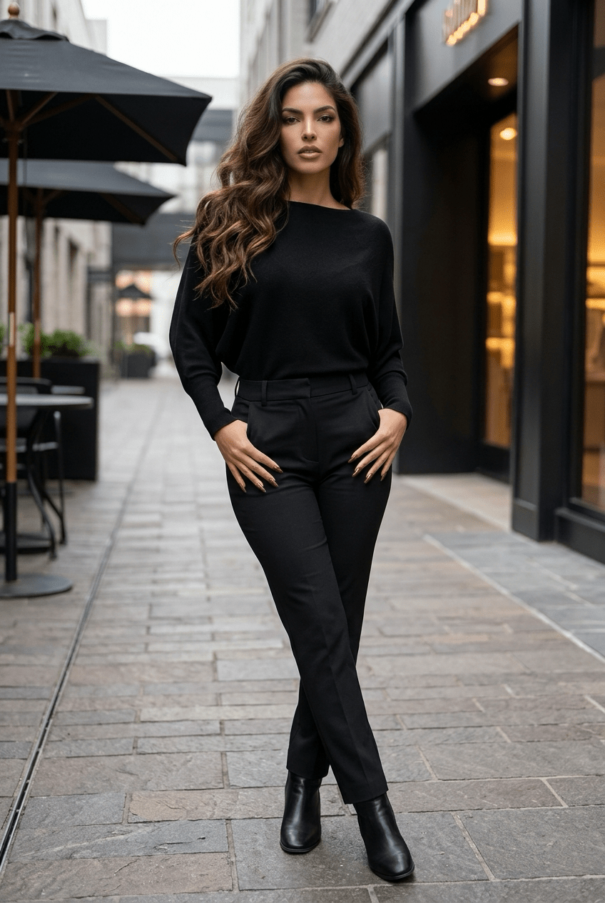 The Anicoletta’s Fall Sweater | Boat Neck Batwing Knit- Anicoletta's Boutique | Fashion Forward Luxury Women's Clothing