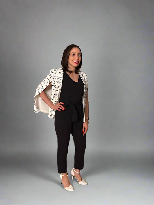 The OVI Cape Style Blazer- Anicoletta's Boutique | Fashion Forward Luxury Women's Clothing