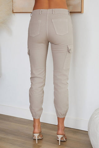 The Front Button Cargo Italian Joggers- Anicoletta's Boutique | Fashion Forward Luxury Women's Clothing