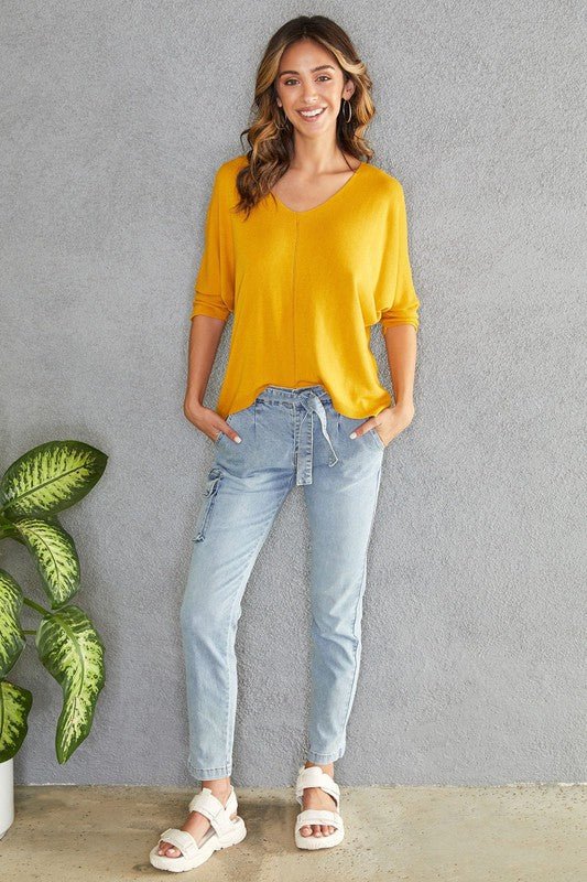 The Venti6 Denim Cargo Pants- Anicoletta's Boutique | Fashion Forward Luxury Women's Clothing