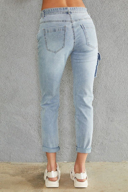 The Venti6 Denim Cargo Pants- Anicoletta's Boutique | Fashion Forward Luxury Women's Clothing