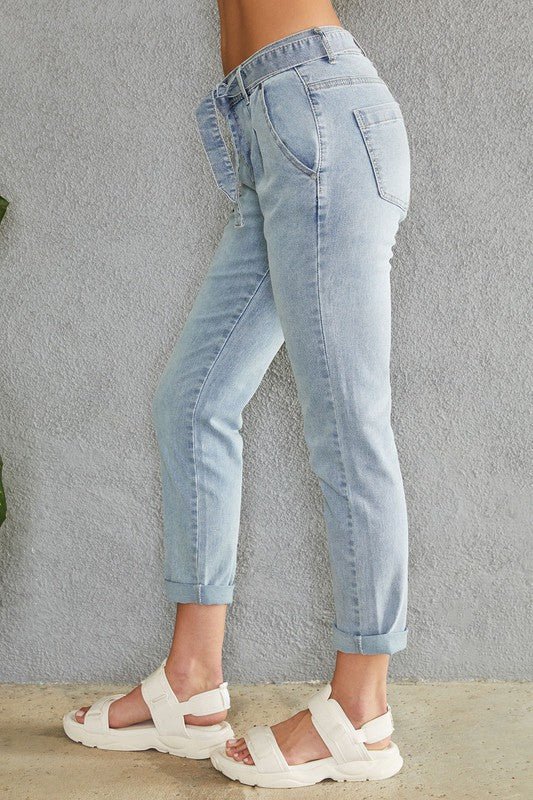 The Venti6 Denim Cargo Pants- Anicoletta's Boutique | Fashion Forward Luxury Women's Clothing