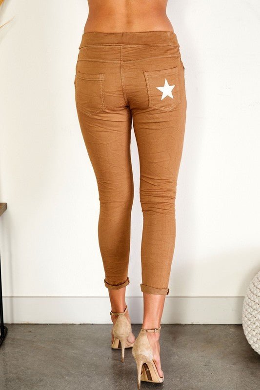 The Star Pocket Crinkle Italian Jogger- Anicoletta's Boutique | Fashion Forward Luxury Women's Clothing