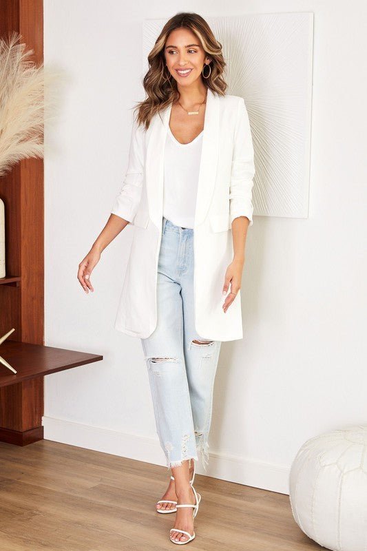 The Day to Night Long Blazer- Anicoletta's Boutique | Fashion Forward Luxury Women's Clothing