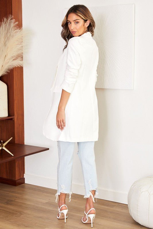 The Day to Night Long Blazer- Anicoletta's Boutique | Fashion Forward Luxury Women's Clothing