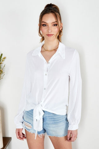 The Italian Silk Button Down Blouse- Anicoletta's Boutique | Fashion Forward Luxury Women's Clothing