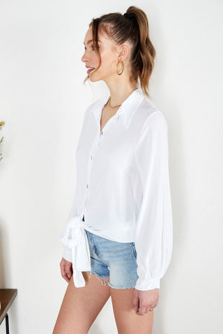 The Italian Silk Button Down Blouse- Anicoletta's Boutique | Fashion Forward Luxury Women's Clothing