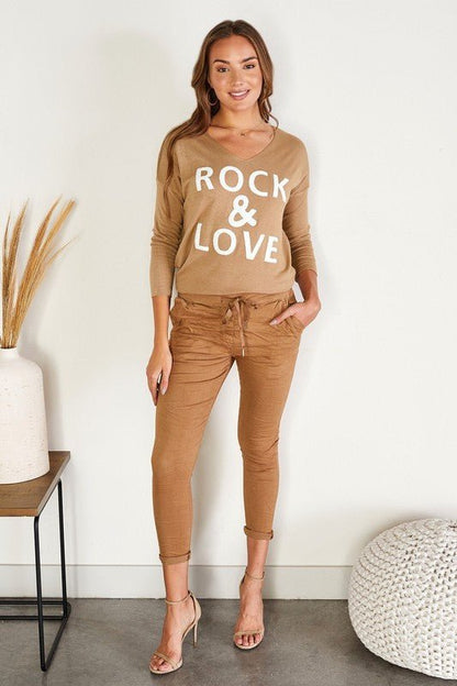 The Fuzzy Rock & Love Sweater- Anicoletta's Boutique | Fashion Forward Luxury Women's Clothing