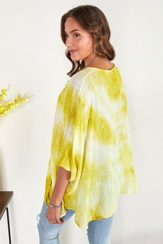 The Tie Dye Drapey Top- Anicoletta's Boutique | Fashion Forward Luxury Women's Clothing