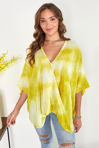 The Tie Dye Drapey Top- Anicoletta's Boutique | Fashion Forward Luxury Women's Clothing