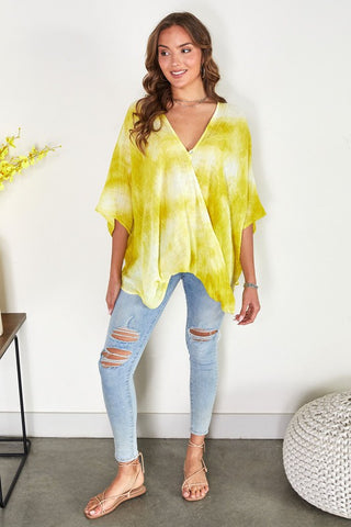 The Tie Dye Drapey Top- Anicoletta's Boutique | Fashion Forward Luxury Women's Clothing