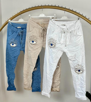 The Eye Print Italian Jogger- Anicoletta's Boutique | Fashion Forward Luxury Women's Clothing