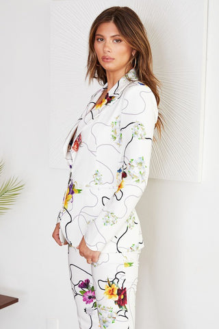 The Bouquet Print Blazer- Anicoletta's Boutique | Fashion Forward Luxury Women's Clothing