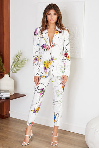 The Bouquet Print Blazer- Anicoletta's Boutique | Fashion Forward Luxury Women's Clothing