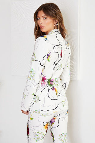 The Bouquet Print Blazer- Anicoletta's Boutique | Fashion Forward Luxury Women's Clothing