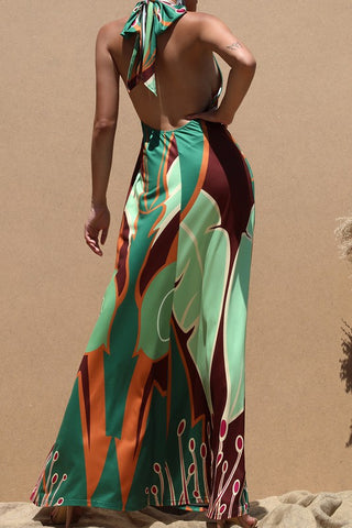 The Paradise Halter Maxi Dress- Anicoletta's Boutique | Fashion Forward Luxury Women's Clothing