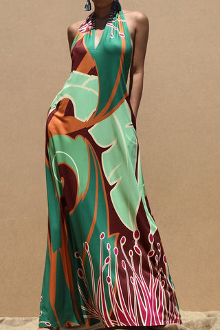 The Paradise Halter Maxi Dress- Anicoletta's Boutique | Fashion Forward Luxury Women's Clothing