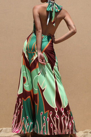 The Paradise Halter Maxi Dress- Anicoletta's Boutique | Fashion Forward Luxury Women's Clothing