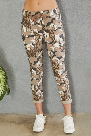 The Leopard Camo Print Italian Jogger- Anicoletta's Boutique | Fashion Forward Luxury Women's Clothing