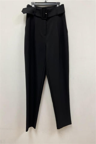 The OVI Solid Belted Pants- Anicoletta's Boutique | Fashion Forward Luxury Women's Clothing