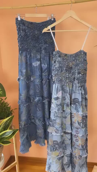 The Popcorn Tube Italian Floral Maxi Dress