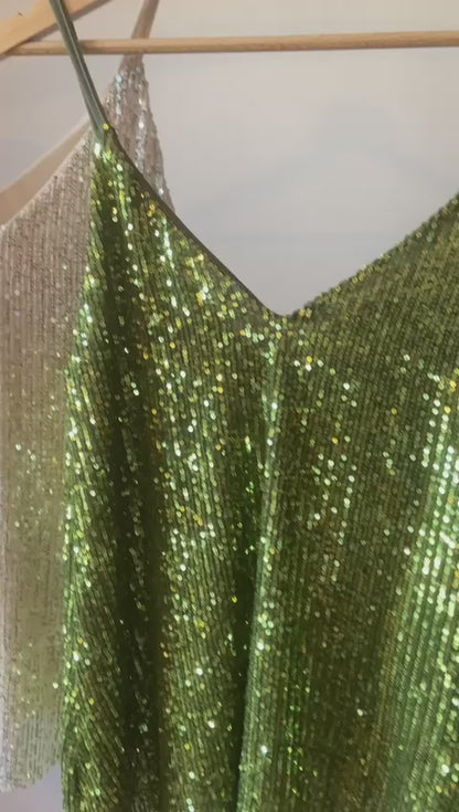 The Sequin V Neck Italian Cami