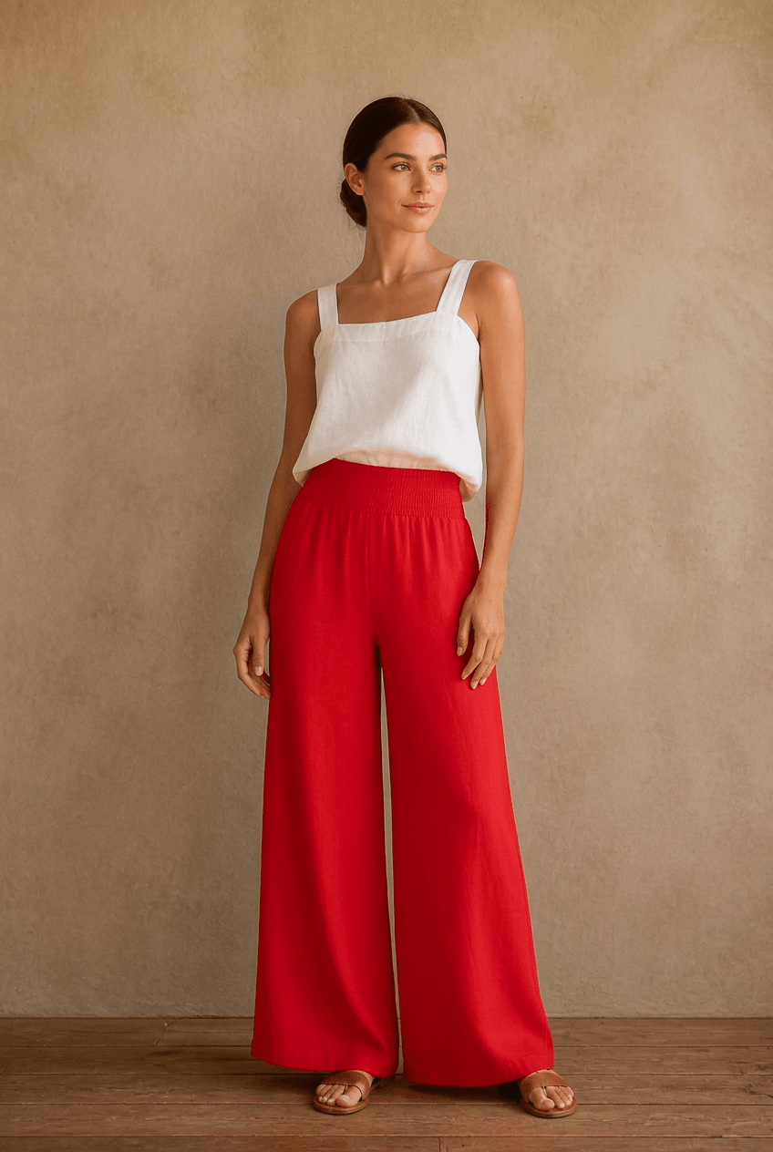 The Italian Linen Palazzo Pants- Anicoletta's Boutique | Fashion Forward Luxury Women's Clothing