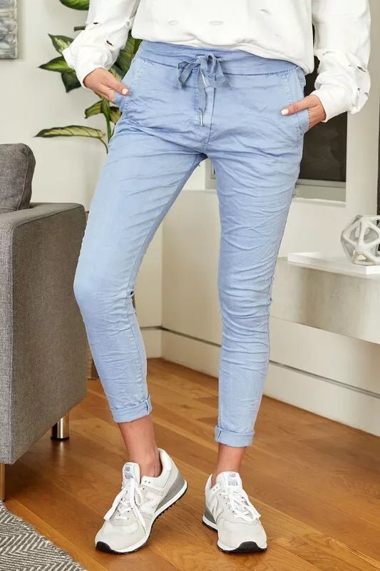 The Star Pocket Crinkle Italian Jogger- Anicoletta's Boutique | Fashion Forward Luxury Women's Clothing