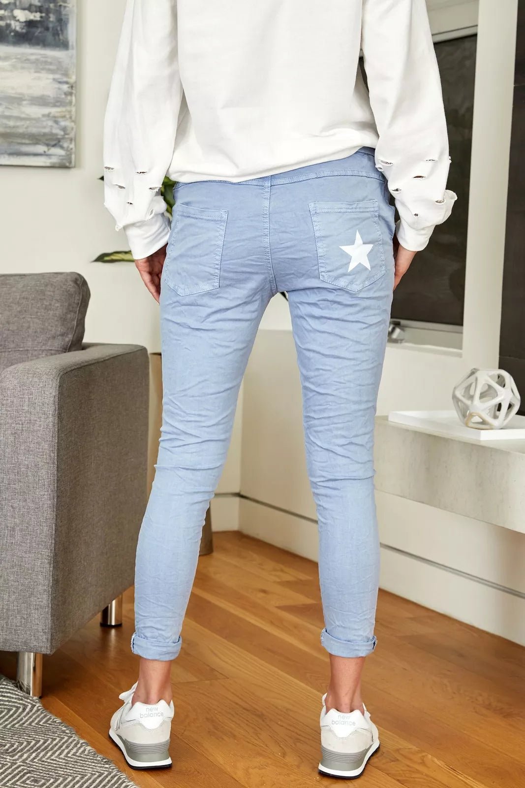 The Star Pocket Crinkle Italian Jogger- Anicoletta's Boutique | Fashion Forward Luxury Women's Clothing