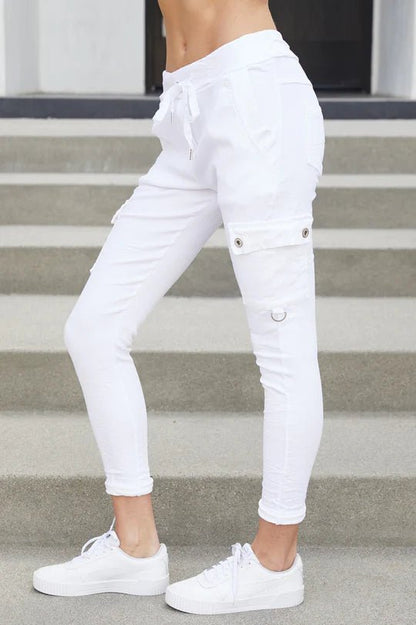 The Crinkle Cargo Italian Jogger- Anicoletta's Boutique | Fashion Forward Luxury Women's Clothing