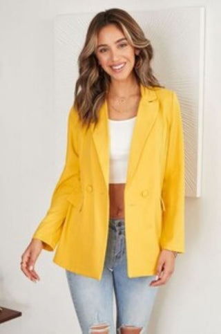 The Secret Yellow Jacket- Anicoletta's Boutique | Fashion Forward Luxury Women's Clothing