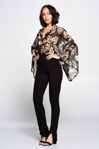 The Kimono Sleeve Bodysuit- Anicoletta's Boutique | Fashion Forward Luxury Women's Clothing